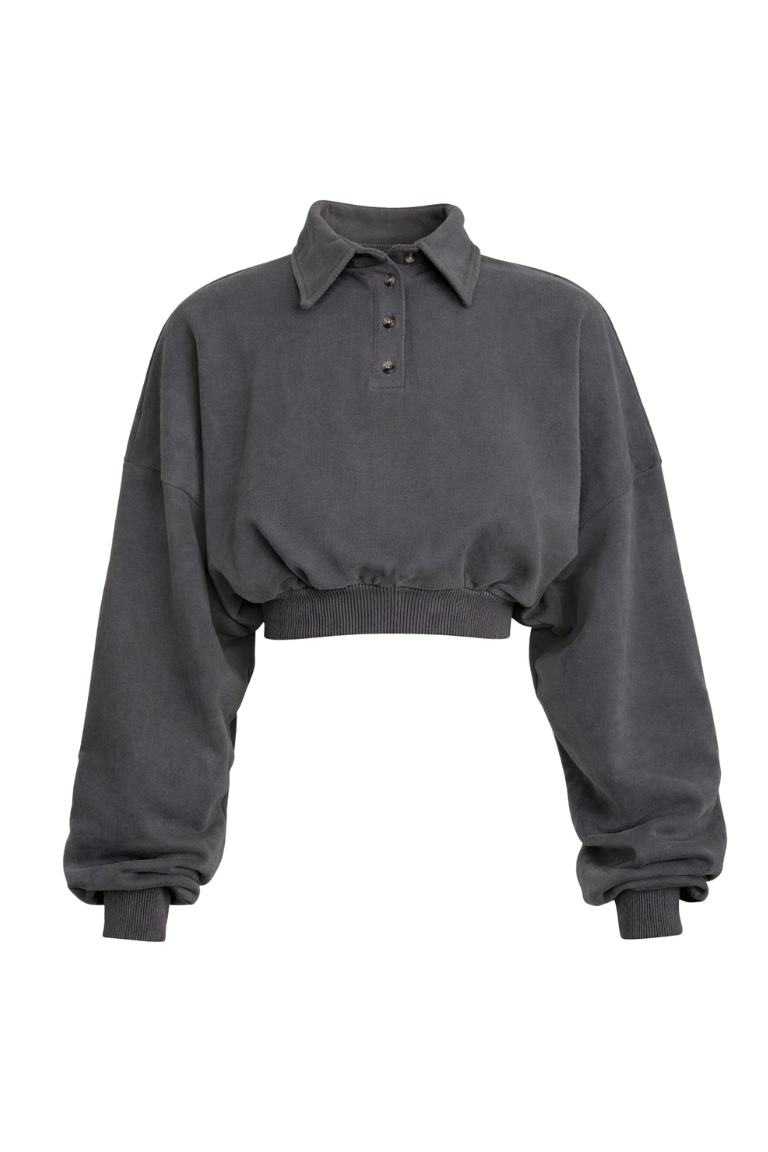 TIM CROPPED POLO wash gray