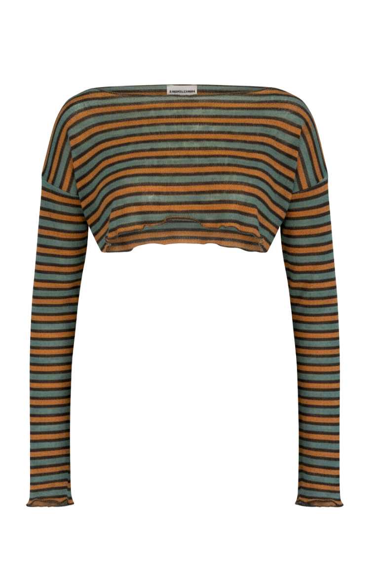 ERICCA CROP knit blue&camel