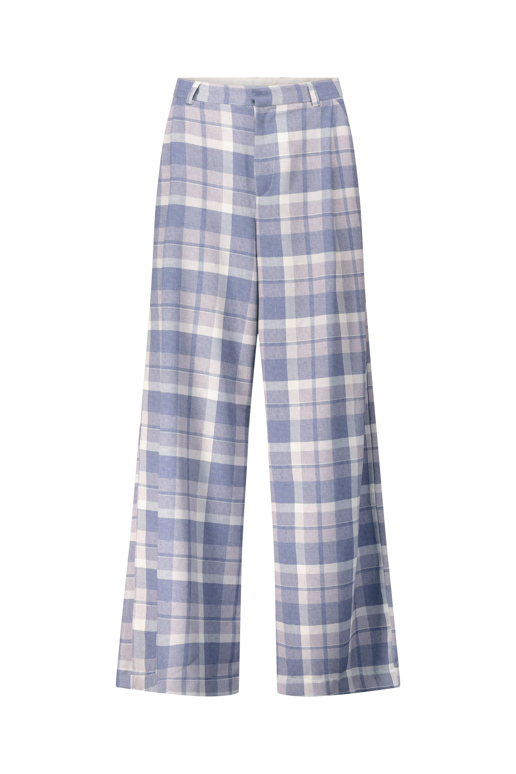 BRYAN PANTS plaid blue