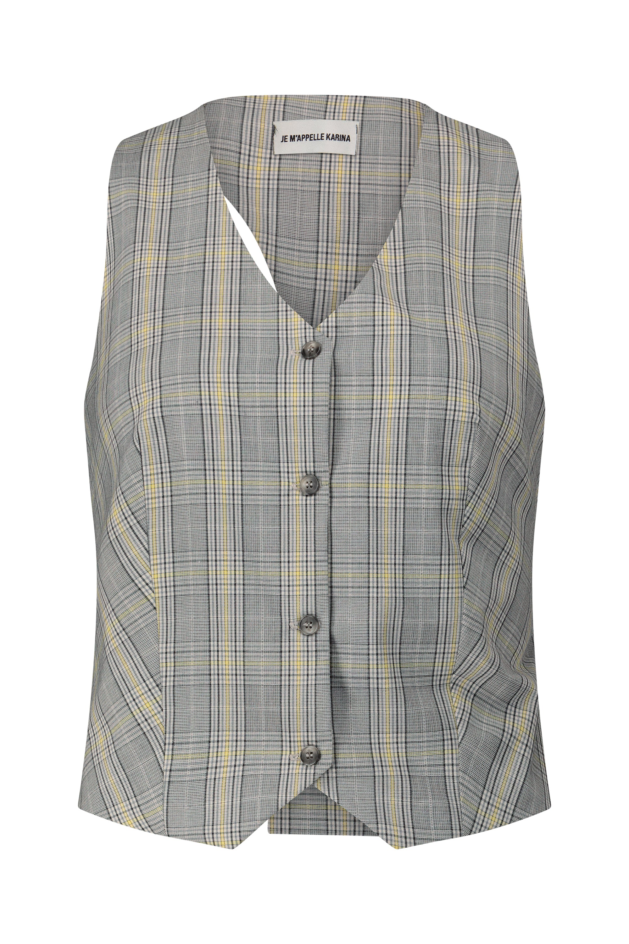 LESLIE VEST plaid gray