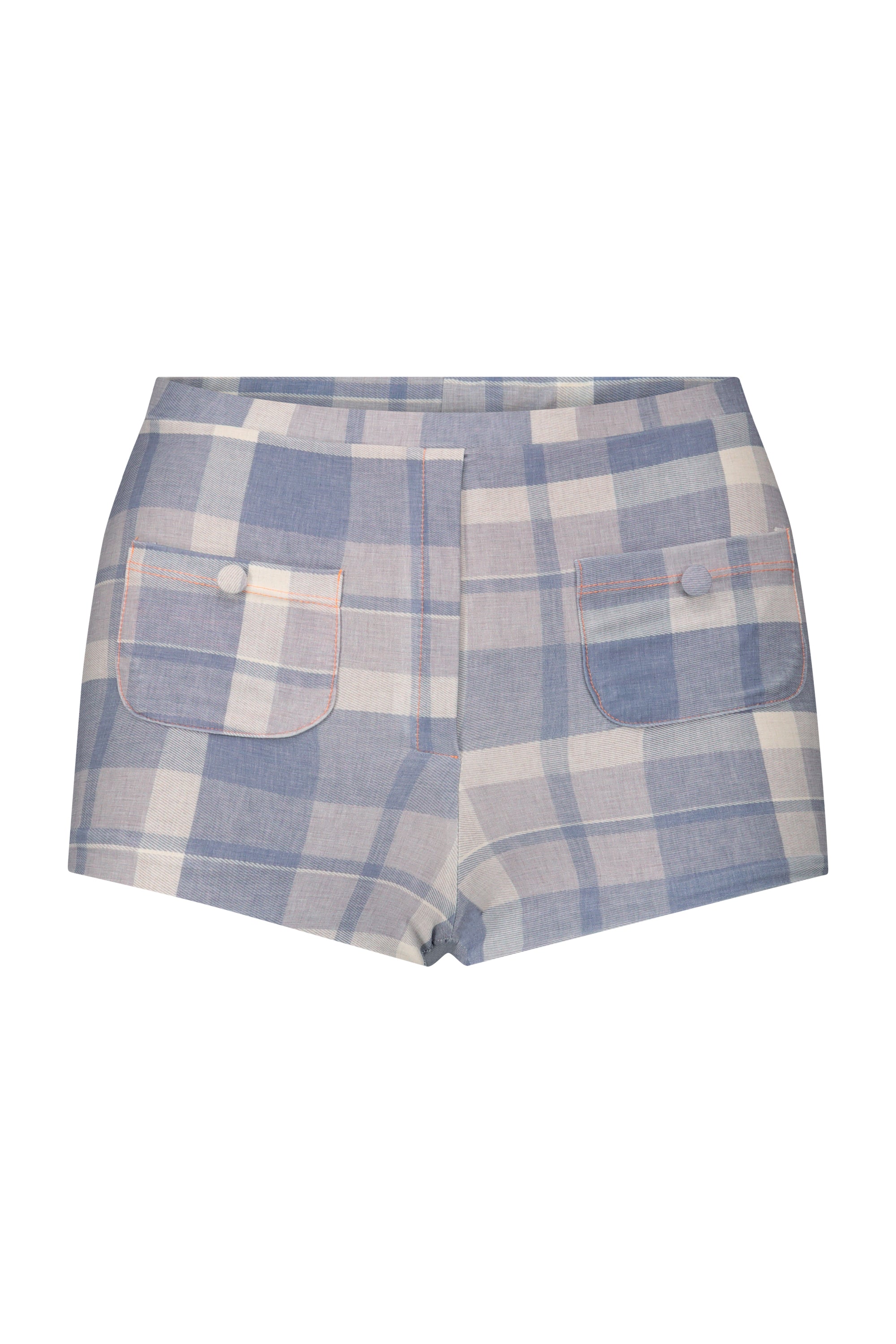 EVELYN BOTTOM plaid blue