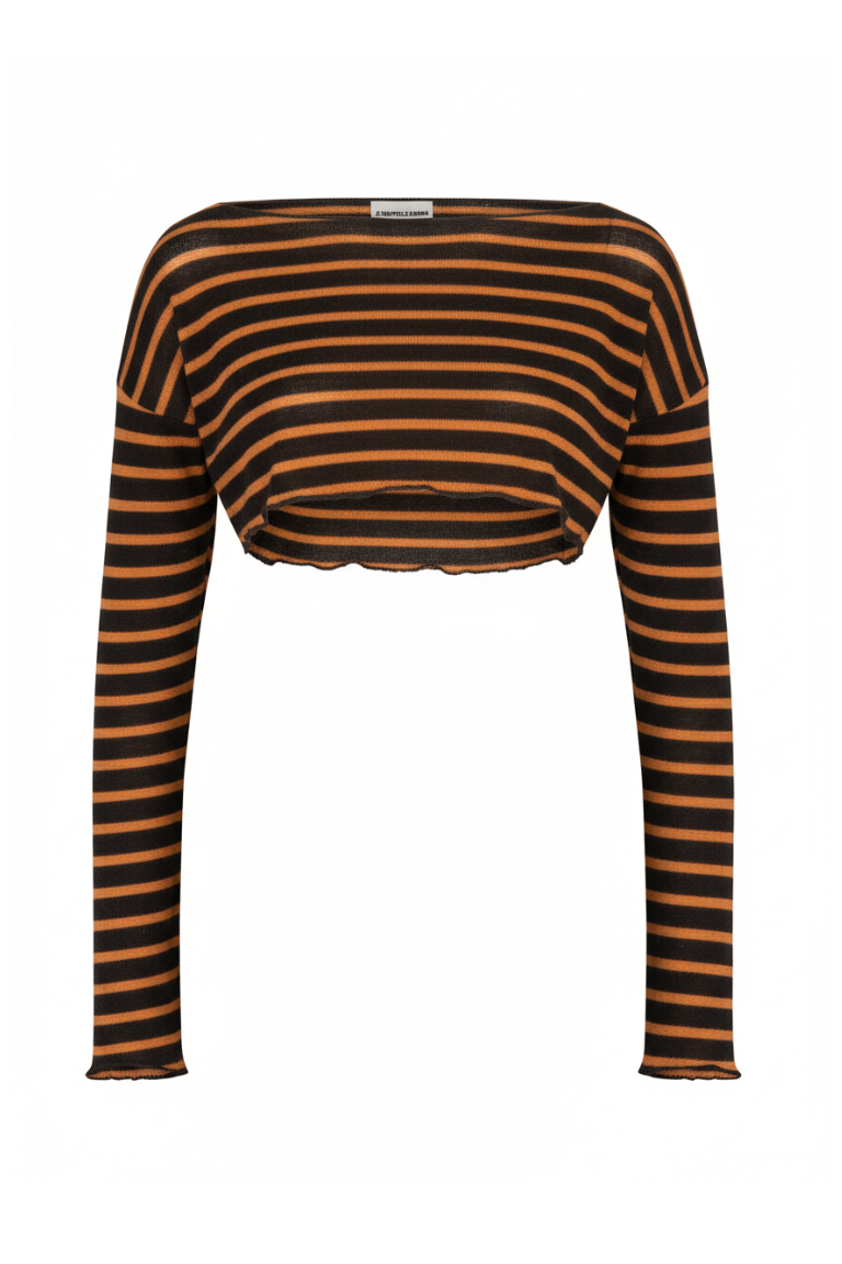 ERICCA CROP knit brown&camel