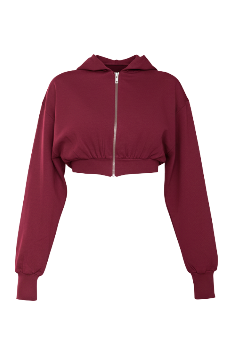 GIANNA CROPPED SWEATSHIRT burgundy
