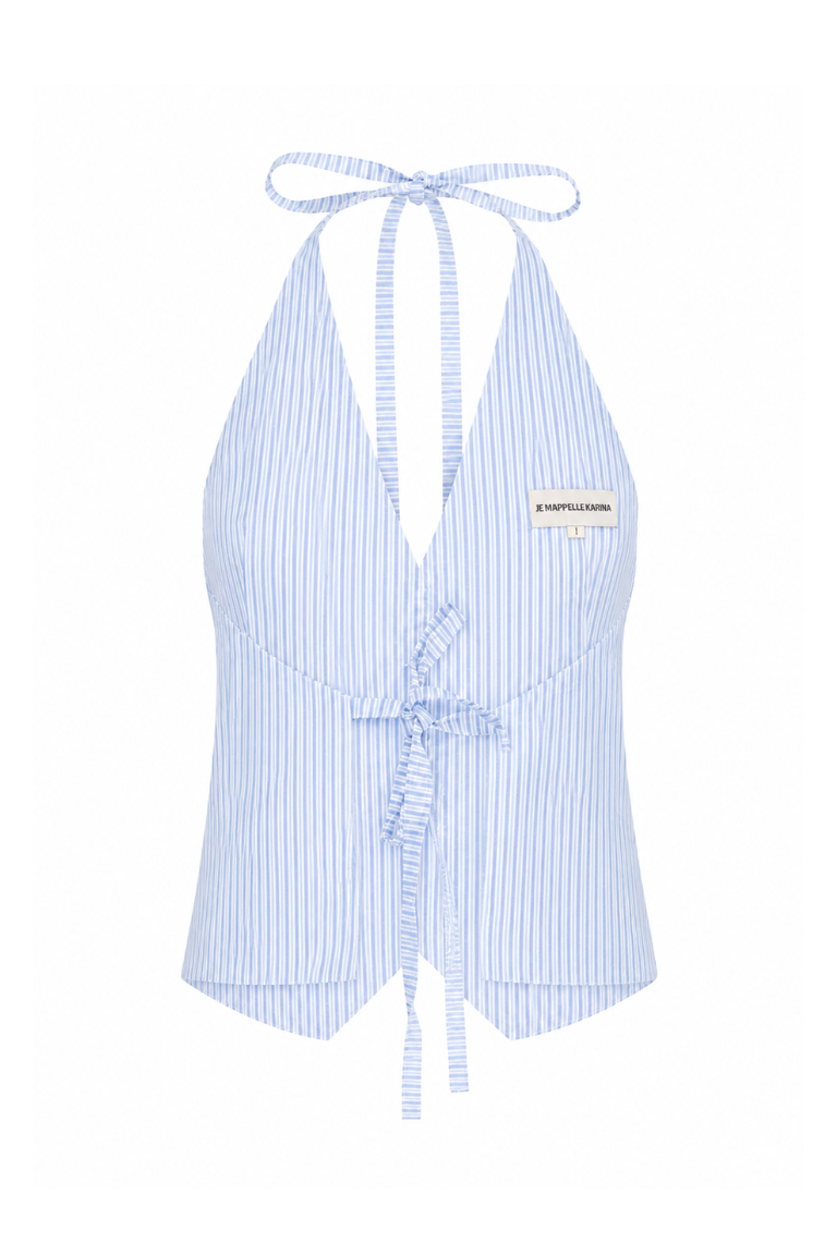 DOMINIC VEST baby blue stripes