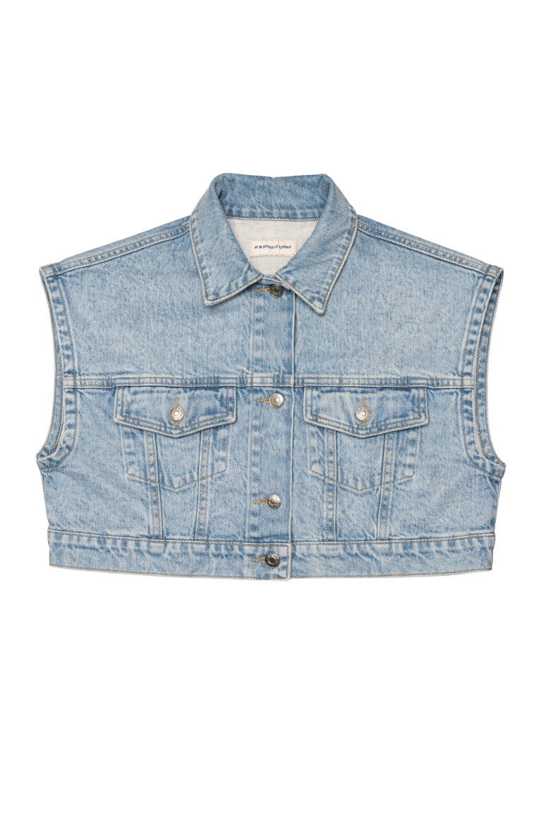 CROP HUNTER VEST light denim