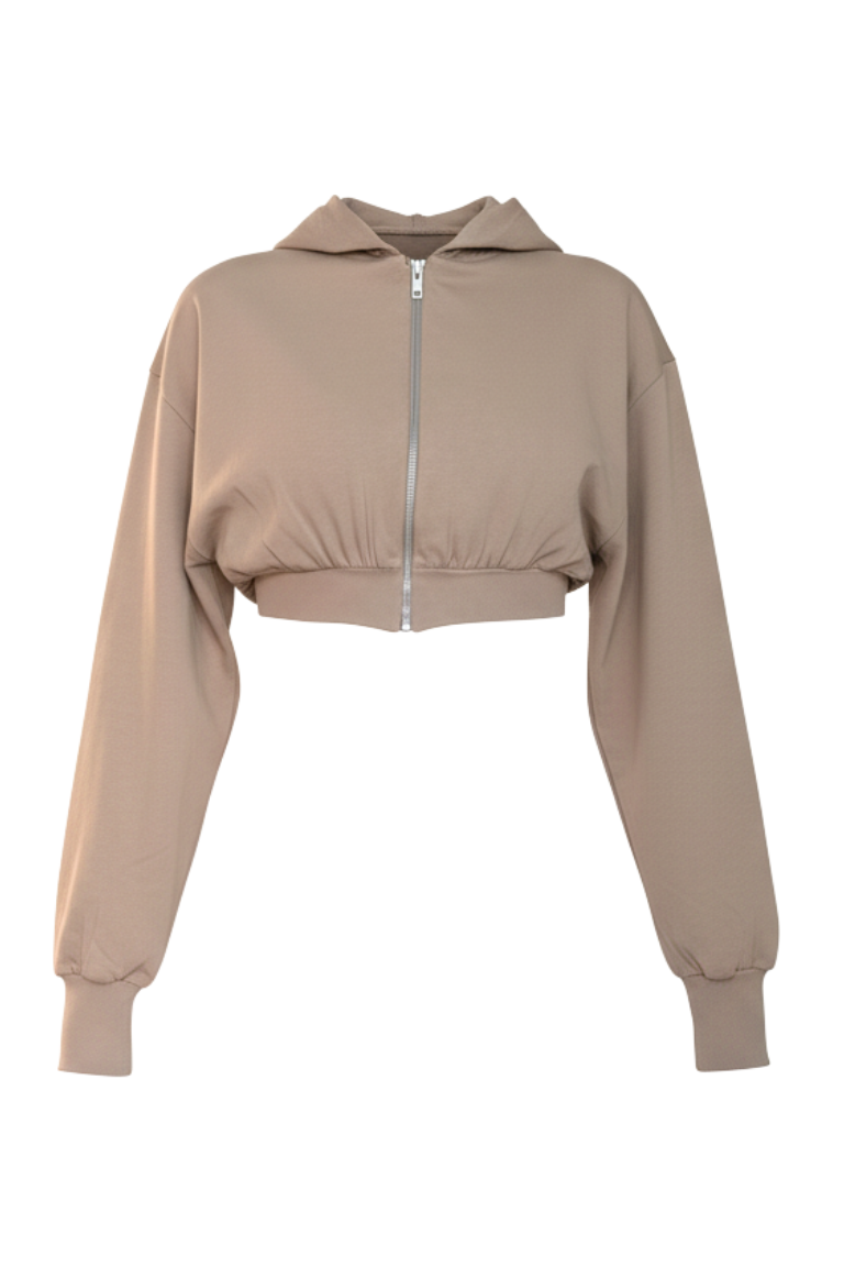 GIANNA CROPPED SWEATSHIRT beige