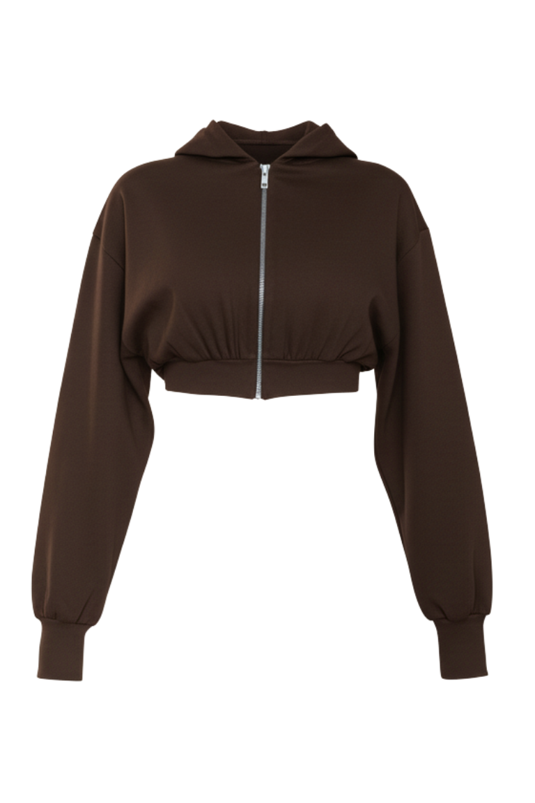 GIANNA CROPPED SWEATSHIRT brown