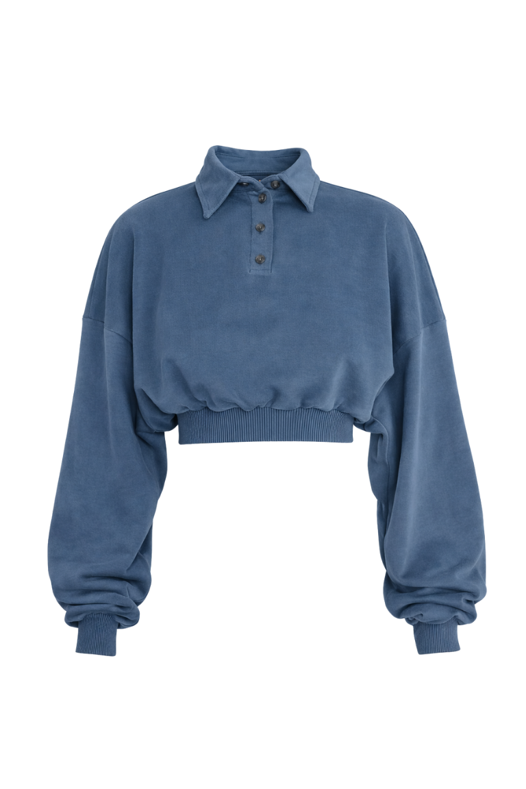 TIM CROPPED POLO wash blue