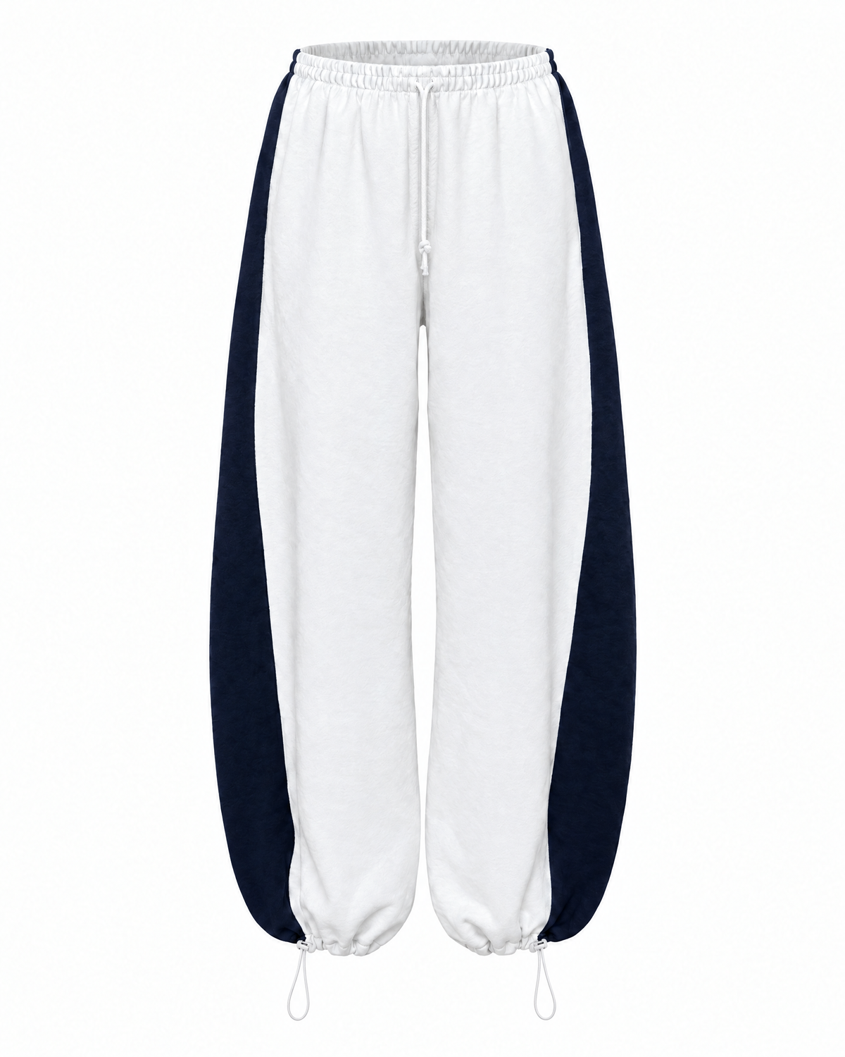 SIMONE SWEATPANTS white&navy cinched