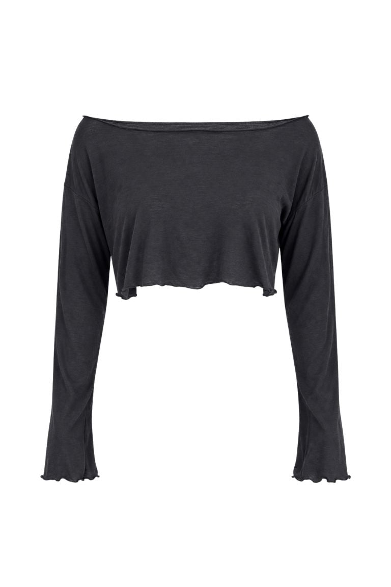 ERICCA CROP sheer dark gray
