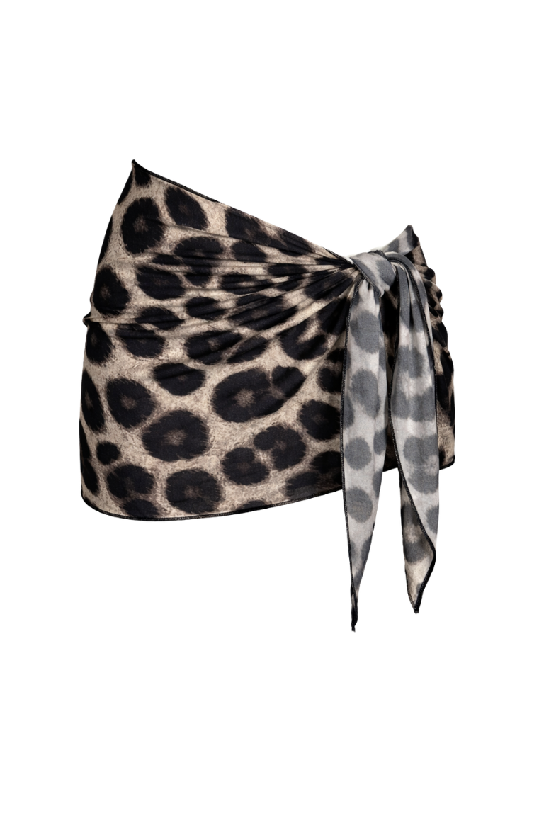 SHORT PAREO black leopard