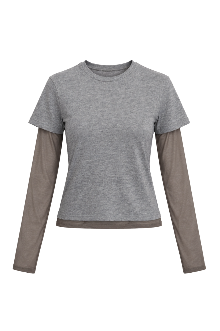 THE DOUBLE SHIRT gray