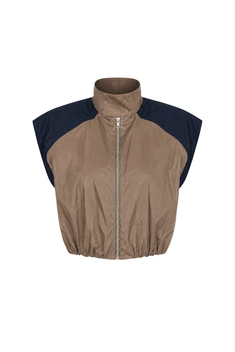 ADDISON NYLON VEST toffee