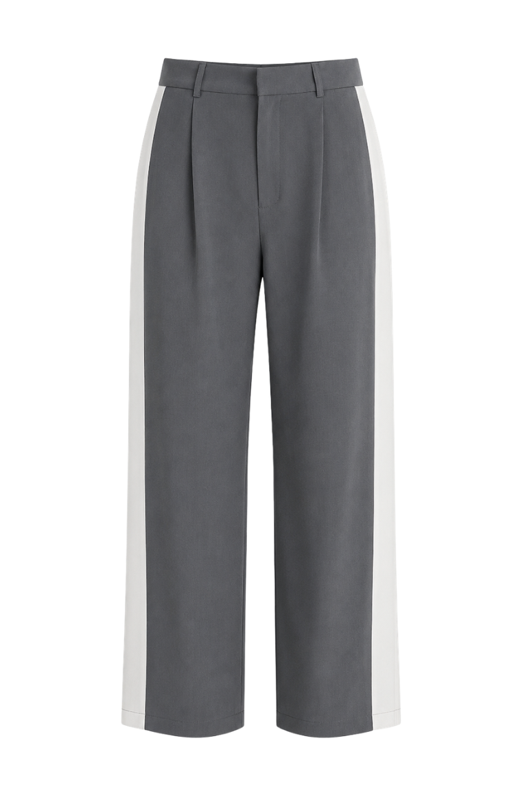 ILONA PANTS gray w cream