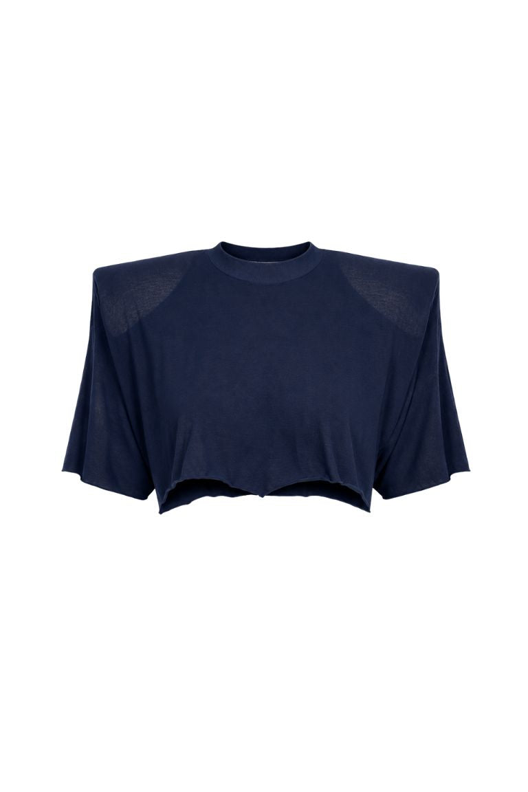 BOLD SHOULDER CROP navy