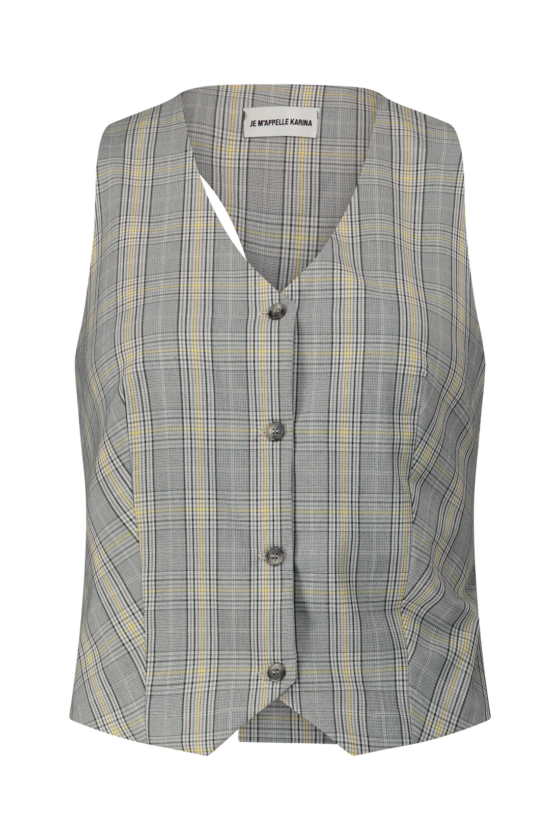 LESLIE VEST plaid gray