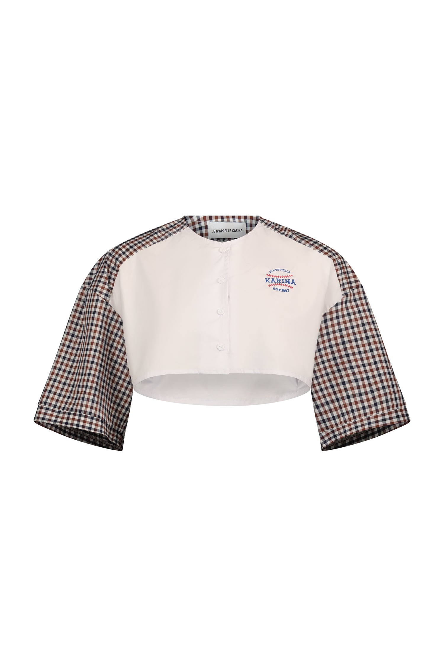 BASEBALL CROP white&amp;brown