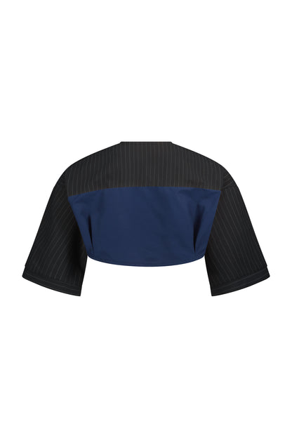 BASEBALL CROP blue&amp;black