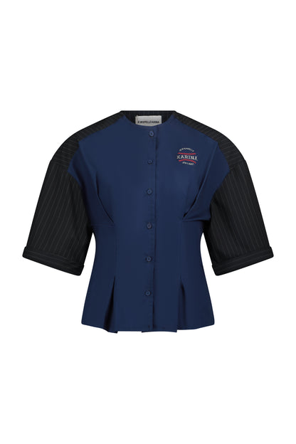 BASEBALL SHIRT blue&amp;black