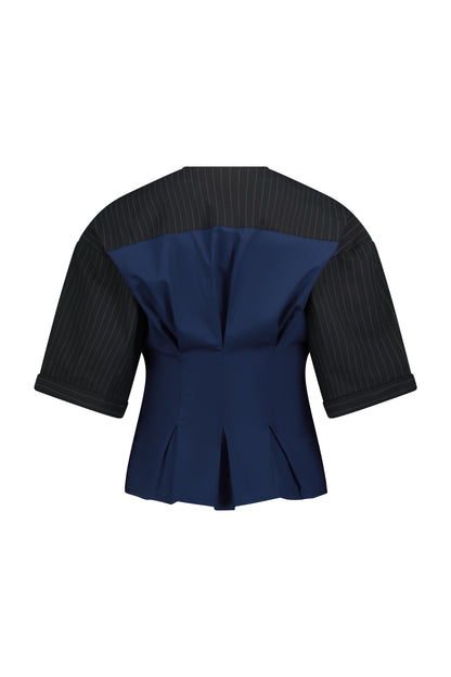 BASEBALL SHIRT blue&amp;black