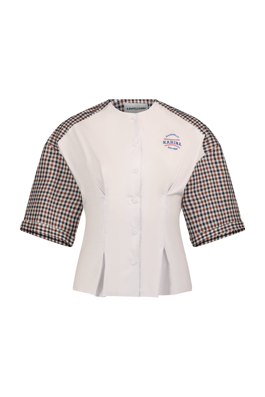 BASEBALL SHIRT white&amp;brown