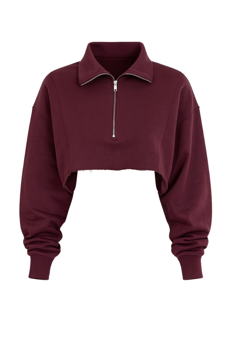 ROGBBY CROPPED SWEATSHIRT purple