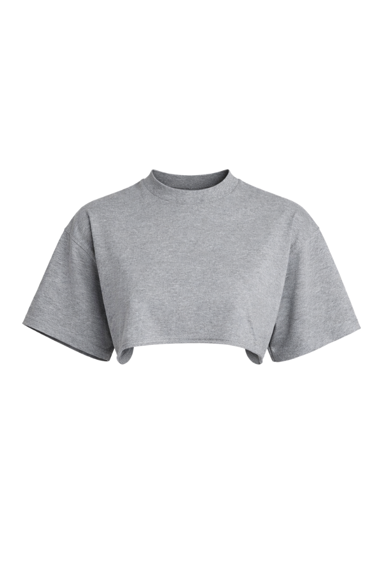CROP TEE melange