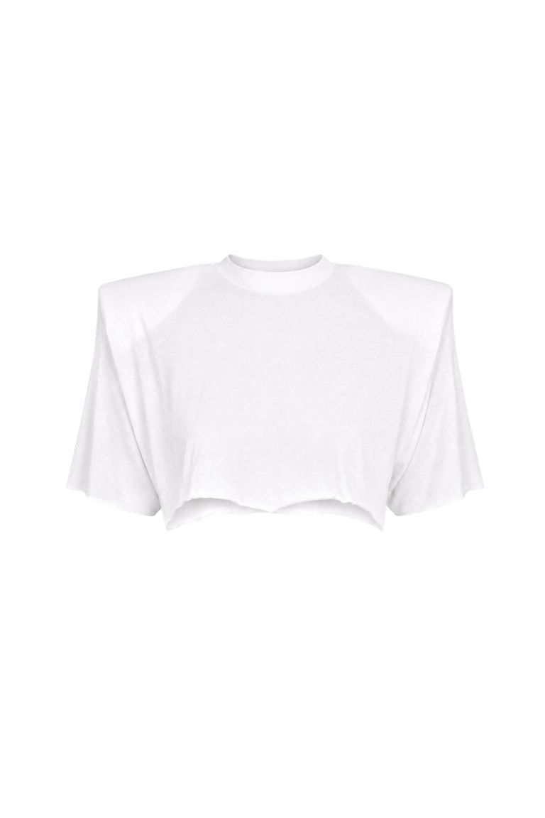 BOLD SHOULDER CROP white