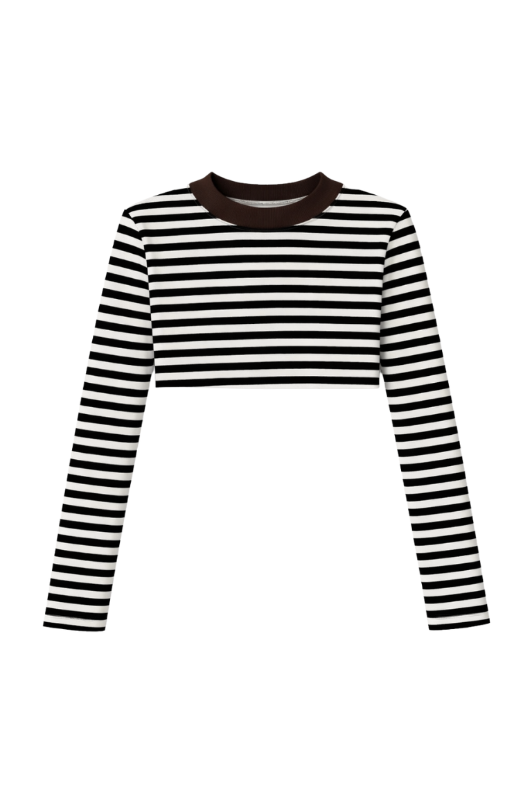 LORIA CROP stripes | brown