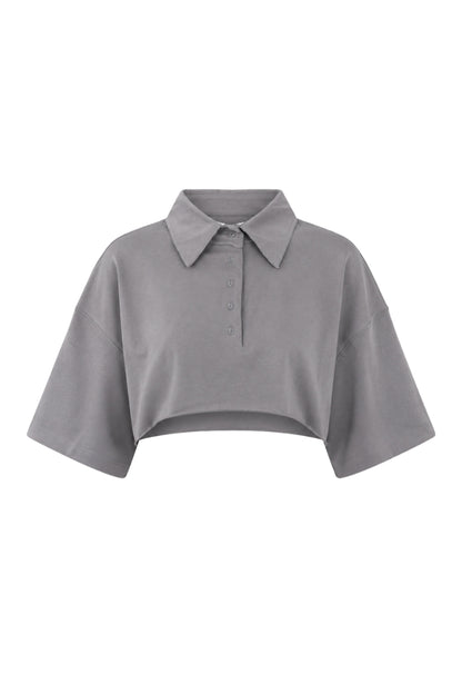 POLO CROP gray