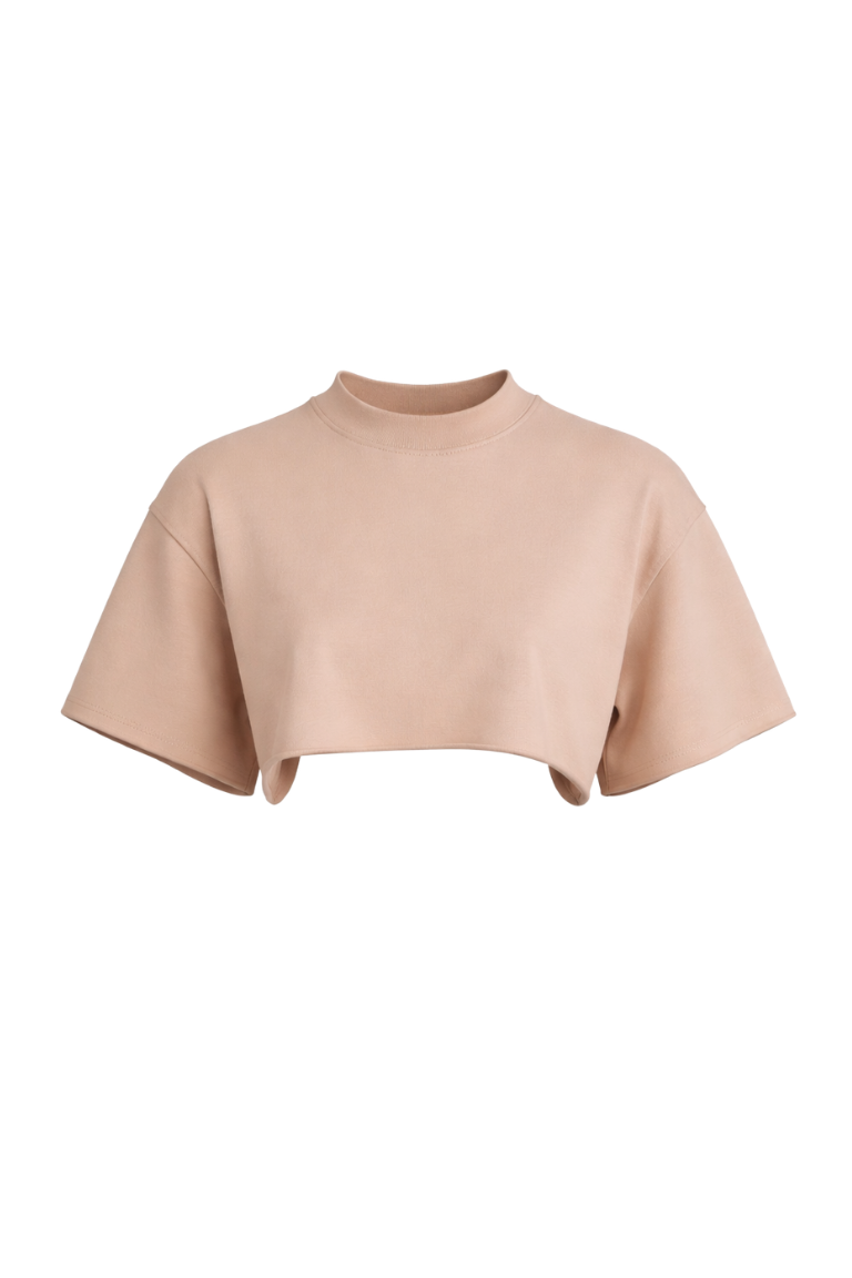 CROP TEE beige