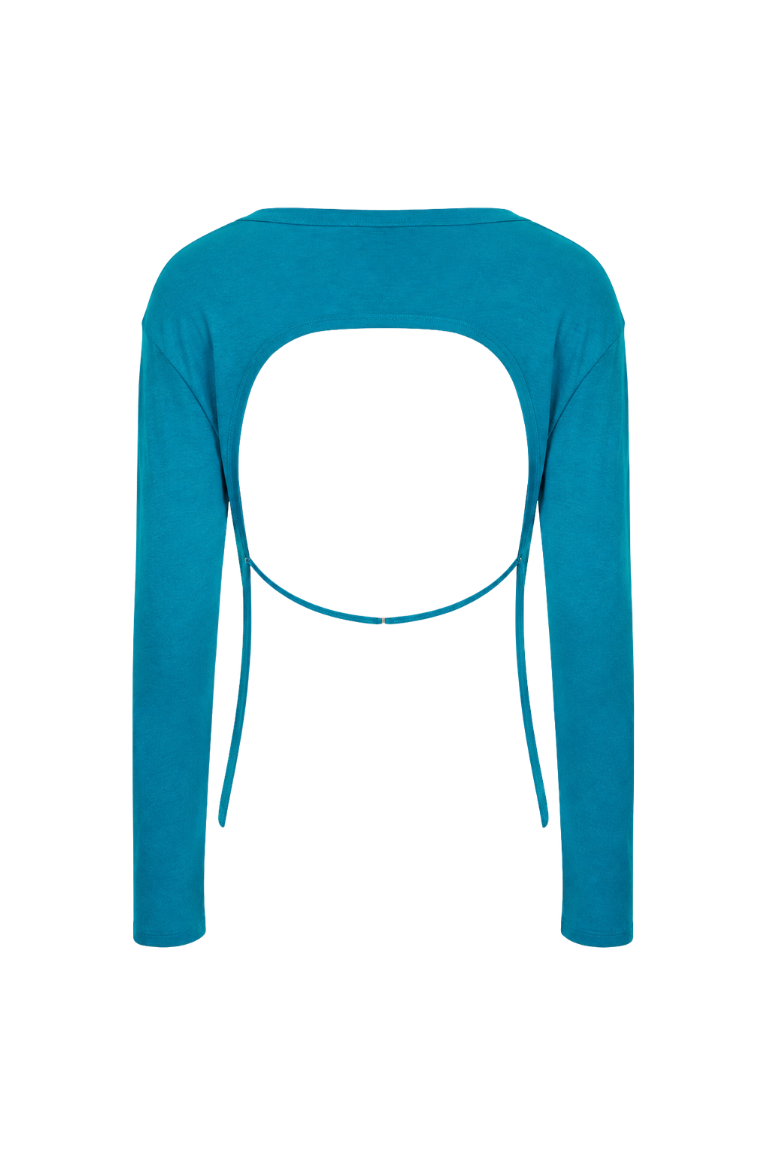 LILY OPEN BACK SHIRT petrol