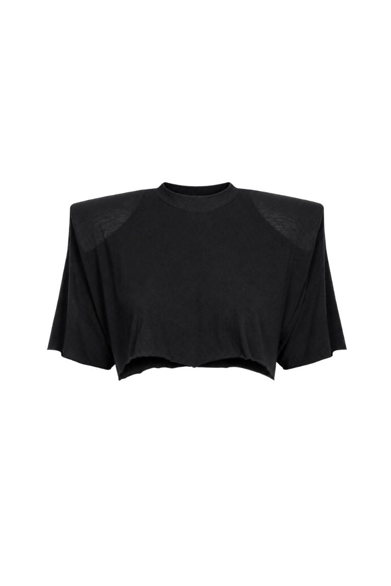 BOLD SHOULDER CROP black