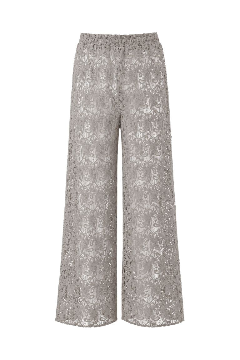 CROCHET LACE PANTS beige