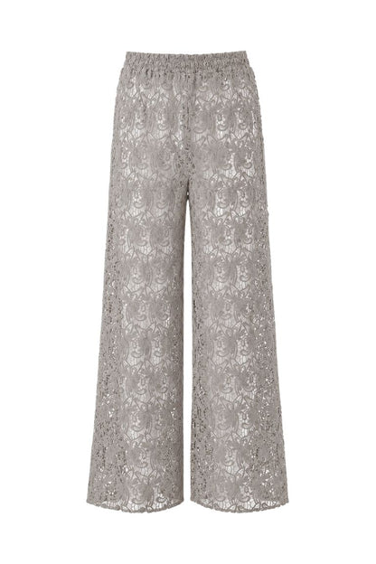 CROCHET LACE PANTS beige