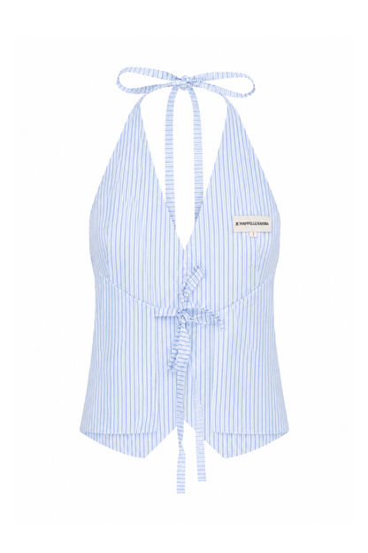 DOMINIC VEST baby blue stripes