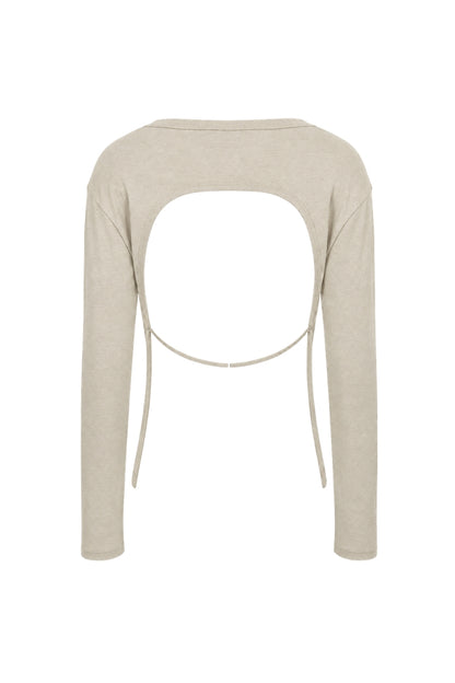LILY OPEN BACK SHIRT cream