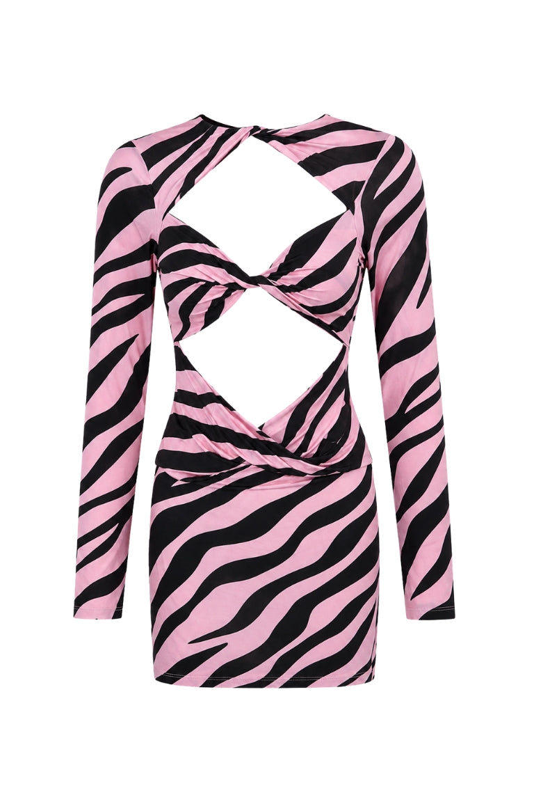 ZOE DRESS pink zebra