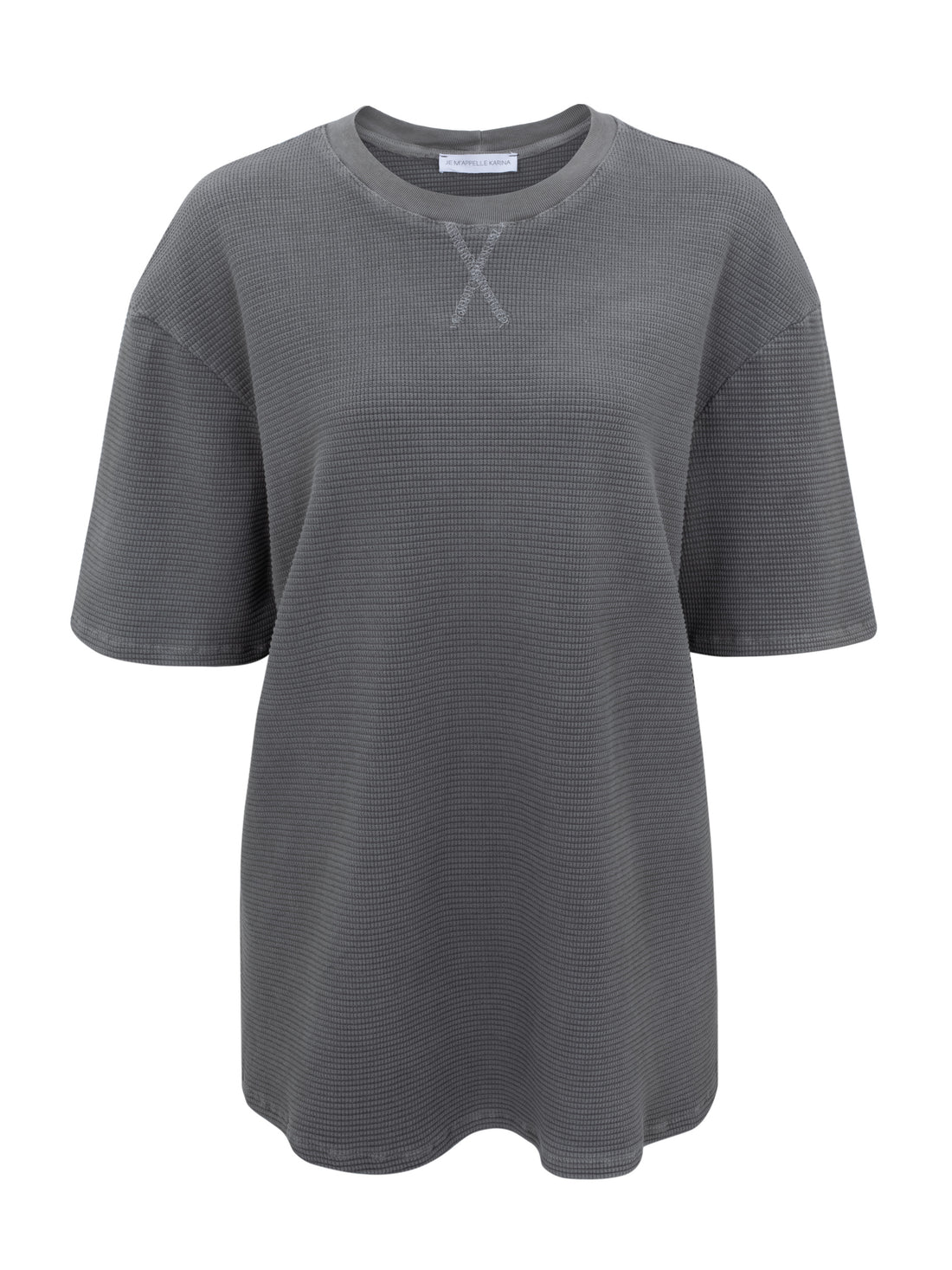 OVERSIZE WAFFLE T gray