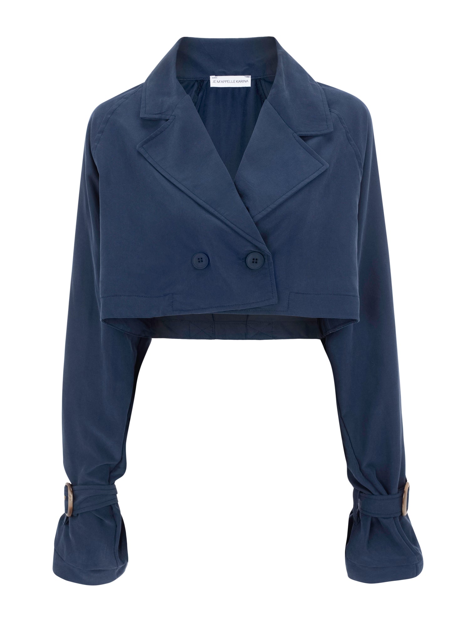 CAMILLE CROP TRENCH blue