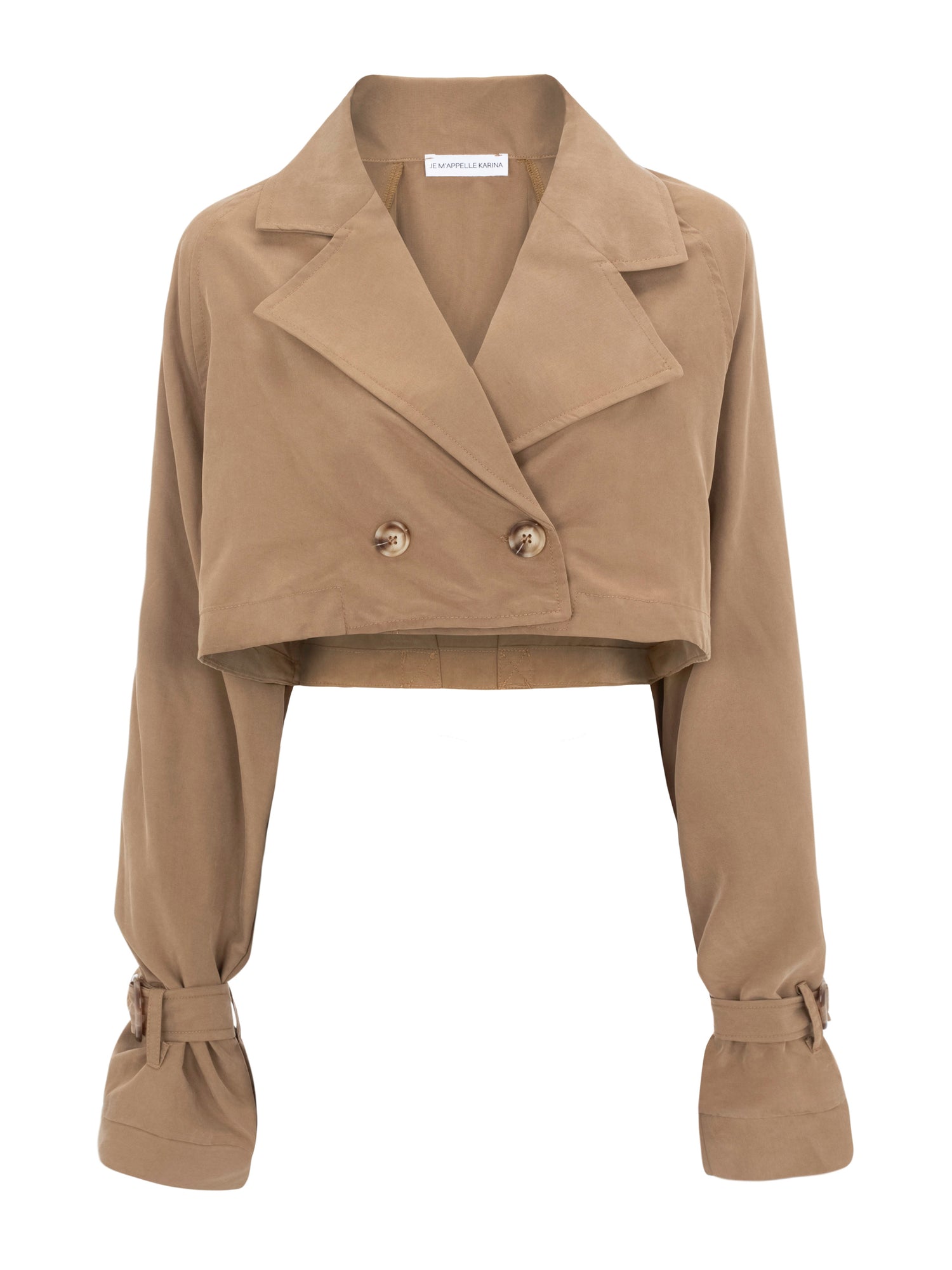 CAMILLE CROP TRENCH camel