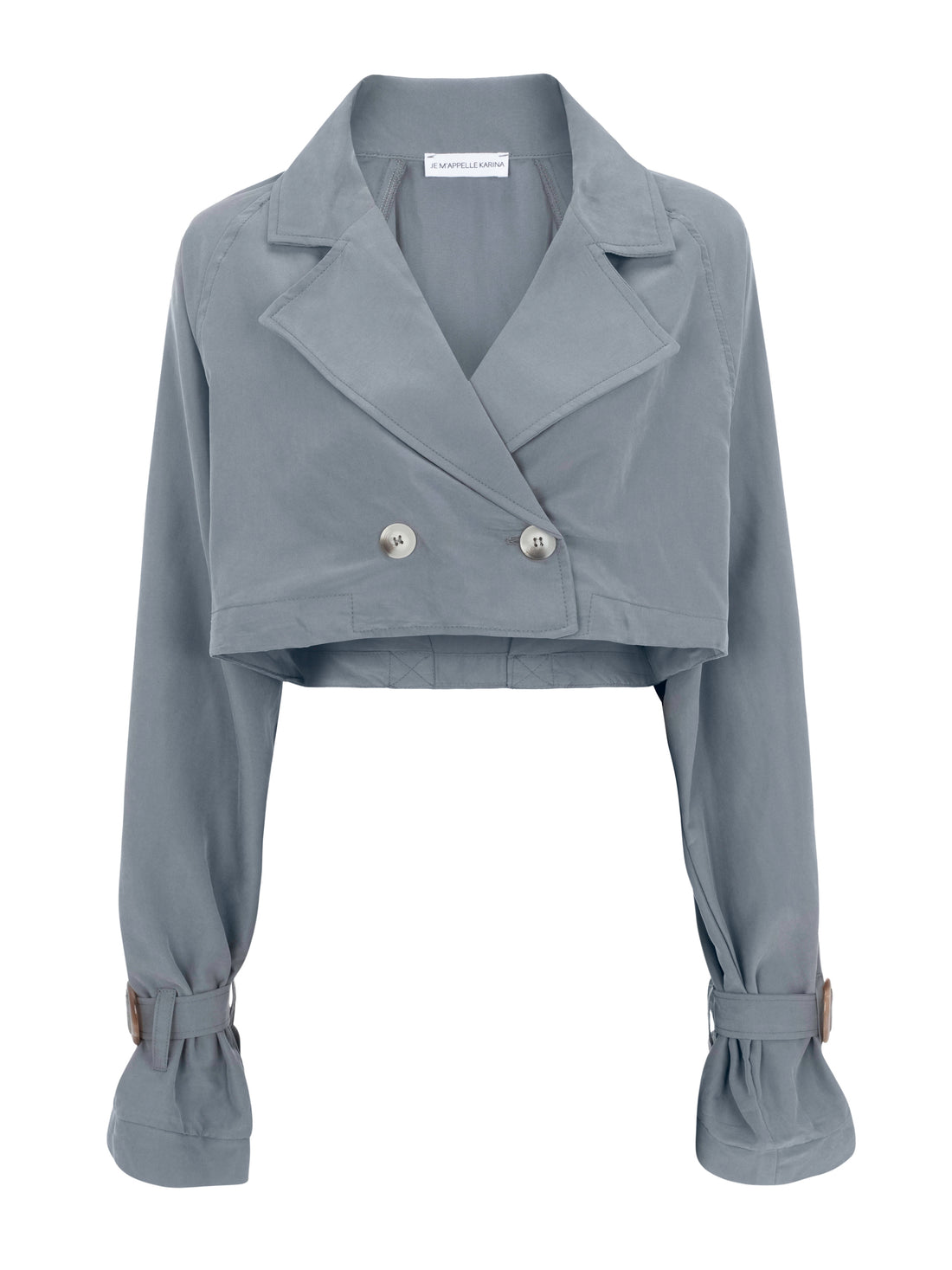 CAMILLE CROP TRENCH gray