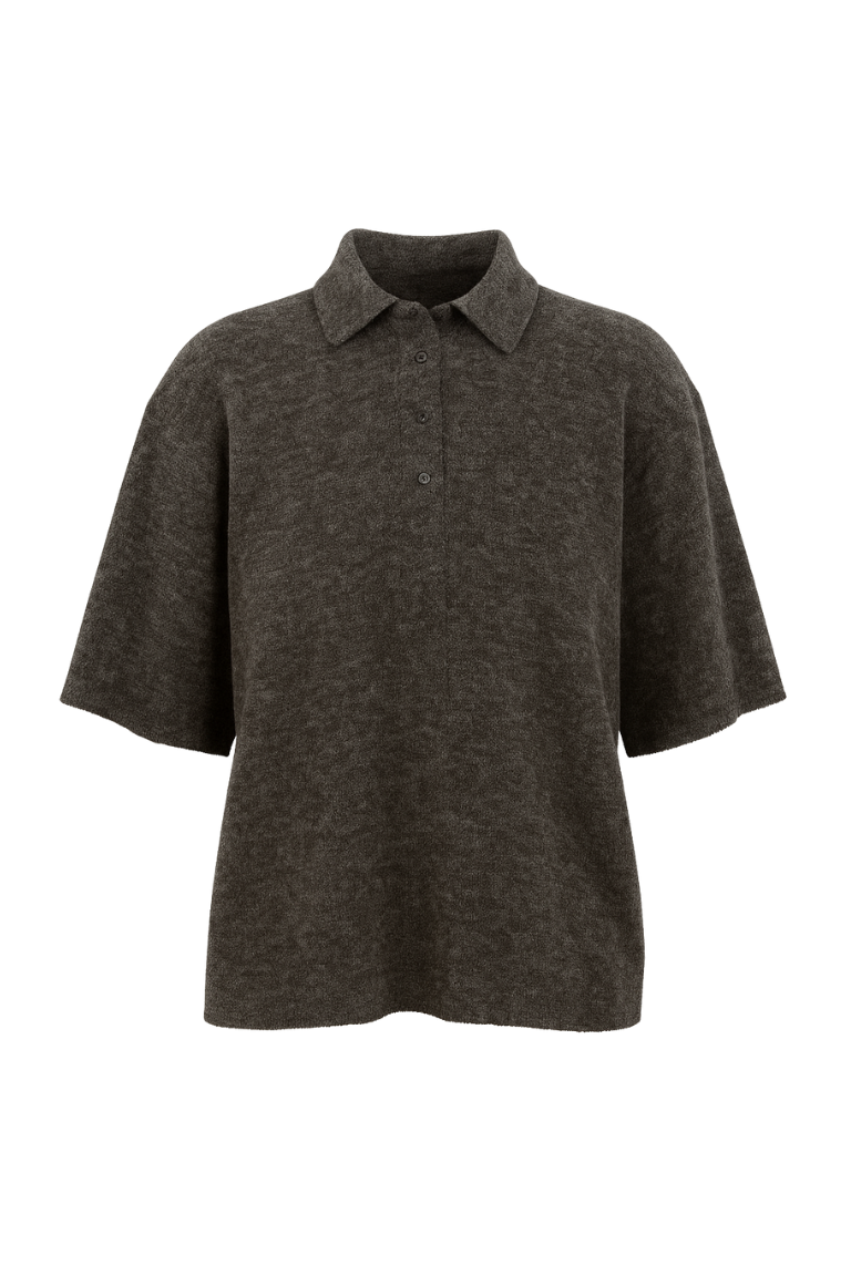 KNIT POLO SHIRT gray
