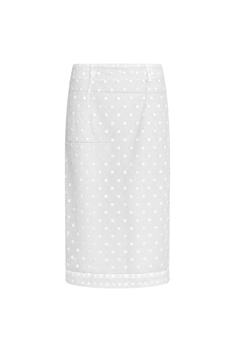 NOIR DOT SKIRT white