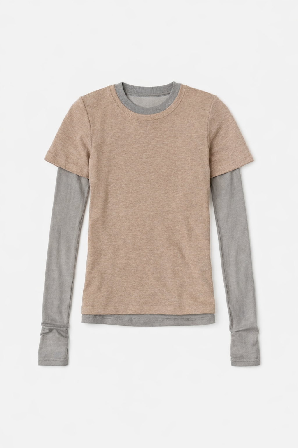 THE DOUBLE SHIRT beige