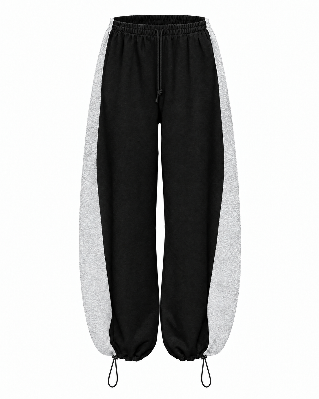 SIMONE SWEATPANTS black&amp;melange cinched