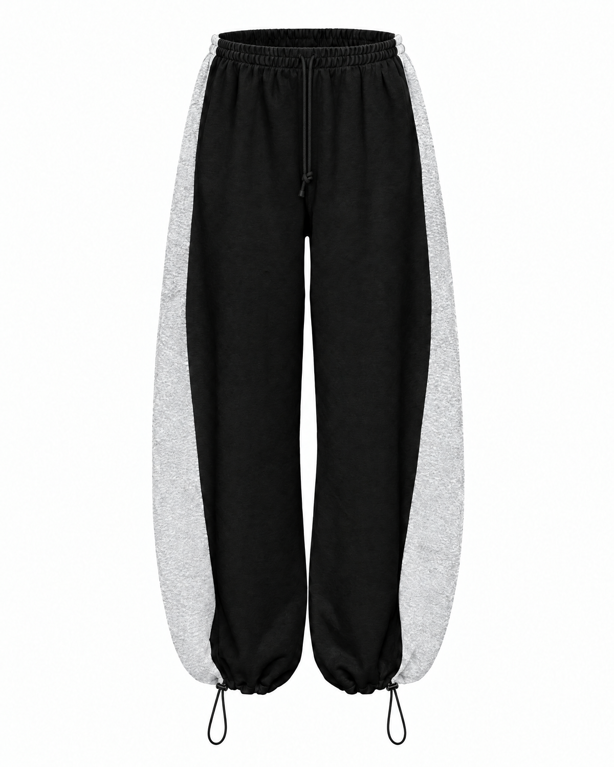 SIMONE SWEATPANTS black&amp;melange cinched