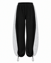 SIMONE SWEATPANTS black&melange cinched